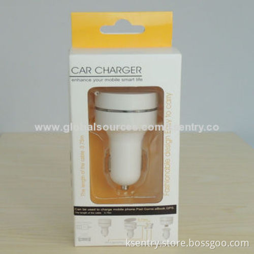 2014 Newest Design High-quality Mini USB Car Chargers with 3-in-1 Retractable Cable